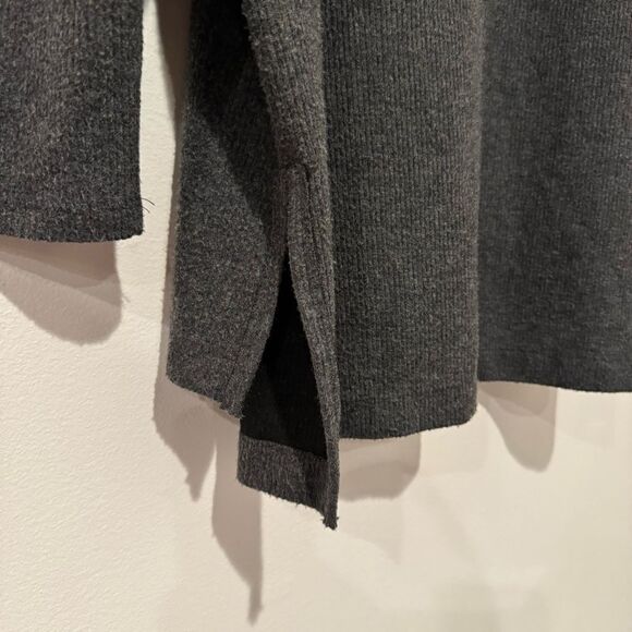 Anthropologie Gray Ribbed Oversized Cowl Neck Sweater Size Small - Picture 3 of 5